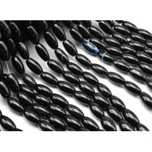 Бусины из агата черного овал 10*20мм, 38см, 19 бусин Бусины из агата черного овал 10*20мм, 38см, 19 бусин