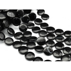 Бусины из агата черного круг 30мм, 40см, 15 бусин
