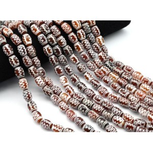 Бусины Дзи "Пять глаз" из агата бочонок 10*14мм, 34см, 25 бусин