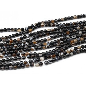 Бусины из агата черного шарик 6мм, 37см, 60 бусин Бусины из агата черного шарик 6мм, 37см, 60 бусин