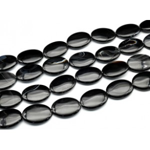 Бусины из агата черного овал 30*40мм, 40см, 10 бусин Бусины из агата черного овал 30*40мм, 40см, 10 бусин