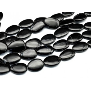 Бусины из агата черного овал 30*40мм, 40см, 10 бусин