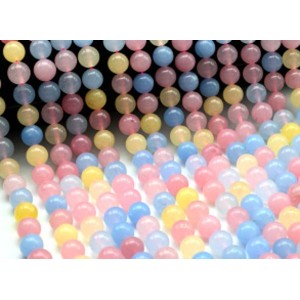 Бусины из кварца тонированного шарик 10мм, цвет берилл, 38см, 38 бусин