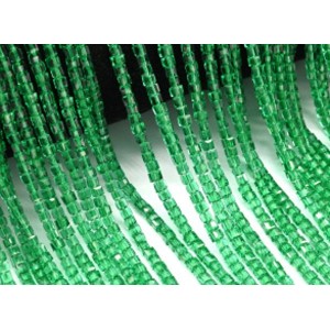 Бусины из циркона кубик гр.3*3мм цвет изумрудный, 40см, 160 бусин