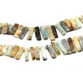 Бусины из амазонита пластинки 10*35мм, 40см, 32 бусины Бусины из амазонита пластинки 10*35мм, 40см, 32 бусины