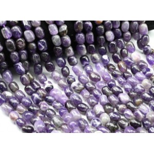 Бусины из аметиста галтовка 9*13мм, 38см, 32 бусины