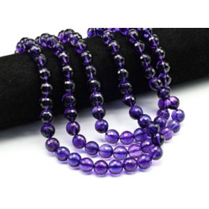 Бусины из аметиста шарик гр.10мм, 38см, 38 бусин (1 сорт)