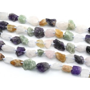 Бусины из самоцветов галтовка 15*20мм - 20*30мм, 42см, 17 бусин.