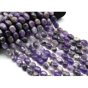 Бусины из аметиста галтовка 12*16мм, 38см, 23 бусины