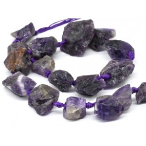 Бусины из аметиста галтовка на увеличение 15*20мм-25-30мм, 42см, 16 бусин