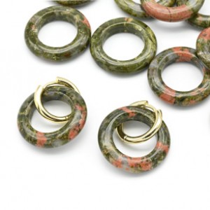 Бусина - бублик для швенз 30*6мм из унакита, 1шт