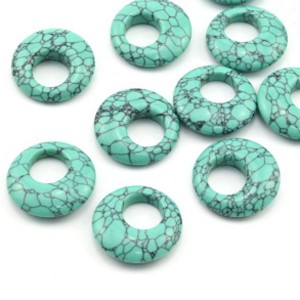 Бусина - бублик для швенз 28*7мм из бирюзы (имитация), 1шт