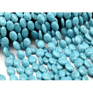 Бусины из бирюзы (имитация) овал 13*18мм, 40см, 23 бусины Бусины из бирюзы (имитация) овал 13*18мм, 40см, 23 бусины