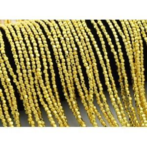 Бусины из гематита кубик 2мм цвет золотой, 40см, 184 бусины