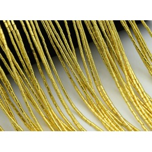 Бусины из гематита цилиндр 2*4мм цвет золотой, 40см, 97 бусин