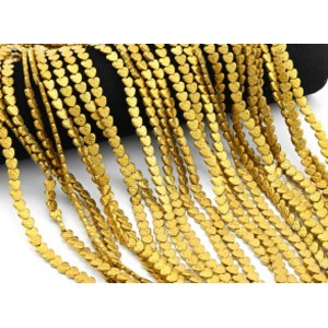 Бусины из гематита сердце 6*6мм цвет античное золото, 40см, 73 бусины