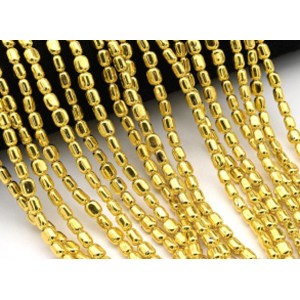 Бусины из гематита 4*6мм цвет золотой, 40см, 58 бусин