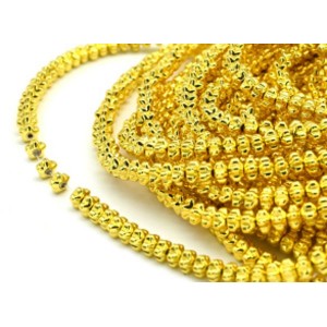 Бусины из гематита цветок 4*2мм цвет золотой, 40см, 158 бусин