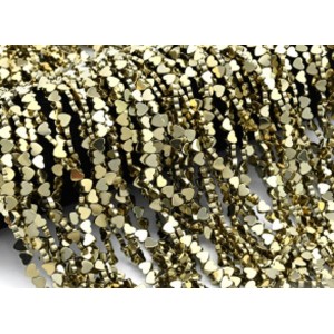 Бусины из гематита сердце 6*6мм цвет бронзовый, 39см, 65 бусин