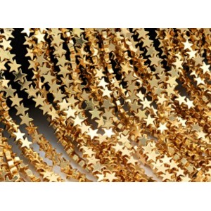 Бусины из гематита звезды 7*7мм цвет розовое золото, 39см, 76 бусин