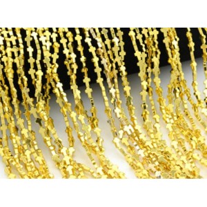 Бусины из гематита крестик 4*6мм цвет золотой, 37см, 59 бусин