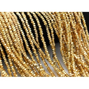 Бусины из гематита многогранник 3*2мм цвет розовое золото, 40см, 195 бусин