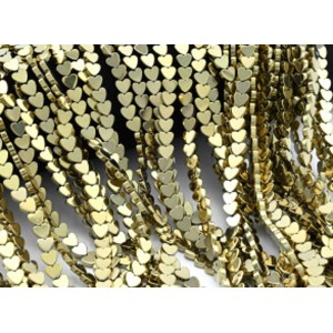 Бусины из гематита сердце 6*6мм цвет бронзовый, 37см, 69 бусин