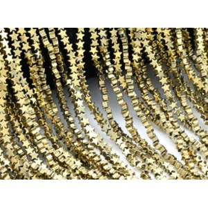 Бусины из гематита звезды 4*4мм цвет бронзовый, 38см, 120 бусин