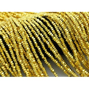 Бусины из гематита многогранник 3*2мм цвет золотой, 40см, 195 бусин