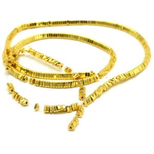 Бусины из гематита треугольник 3*1мм цвет золотой, 39см, 340 бусин