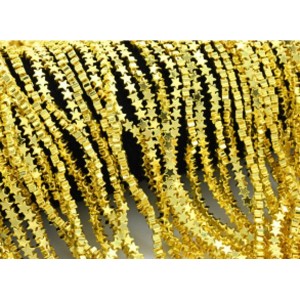 Бусины из гематита звезды 4*4мм цвет золотой, 39см, 120 бусин