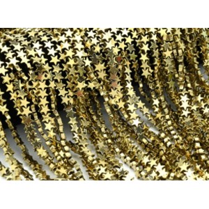 Бусины из гематита звезды 7*7мм цвет бронзовый, 36см, 72 бусины