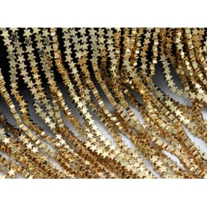 Бусины из гематита звезды 4*4мм цвет красное золото, 40см, 120 бусин