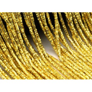Бусины из гематита шестигранник 3*1мм цвет золотой, 38см, 380 бусин Бусины из гематита шестигранник 3*1мм цвет золотой, 38см, 380 бусин