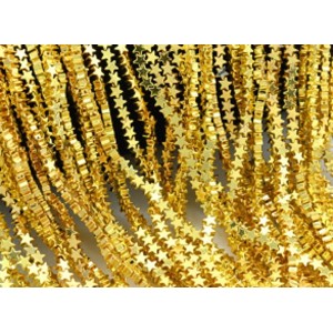 Бусины из гематита звезды 4*4мм цвет золотой, 39см, 117 бусин