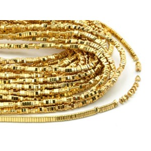 Бусины из гематита треугольник 3*1мм цвет розовое золото, 38см, 330 бусин