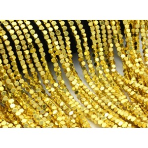 Бусины из гематита кубик 4мм цвет золотой, 40см, 104 бусины