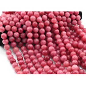 Бусины из кальцита шарик 14мм цвет клубничный, 37,5см, 27 бусин Бусины из кальцита шарик 14мм цвет клубничный, 37,5см, 27 бусин