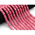 Бусины из кальцита тонированного цилиндр 8*12мм цвет клубничный, 38см, 31 бусина