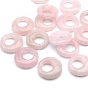 Бусина - бублик для швенз 28*7мм из розового кварца, 1шт Бусина - бублик для швенз 28*7мм из розового кварца, 1шт