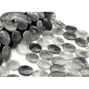 Бусины из кварца льдистого овал 30*40мм, 39см, 10 бусин