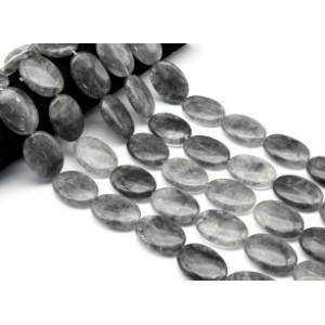 Бусины из кварца льдистого овал 25*35мм, 40см, 11 бусин