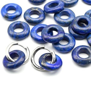 Бусина - бублик для швенз 20*6мм из лазурита афганского, 1шт Бусина - бублик для швенз 20*6мм из лазурита афганского, 1шт