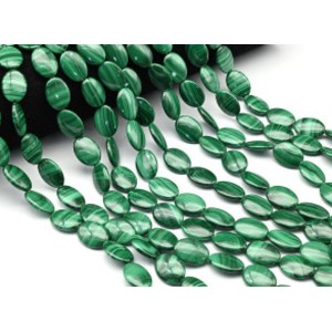 Бусины из малахита овал 13*18мм, 39см, 22 бусины Бусины из малахита овал 13*18мм, 39см, 22 бусины