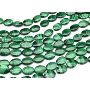 Бусины из малахита овал 15*20мм, 38см, 19 бусин