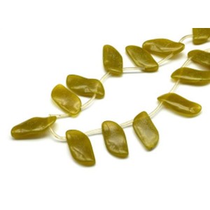 Бусины из нефрита "Русалка" 15*30мм, 40см, 16 бусин