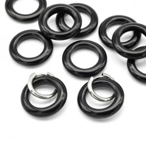 Бусина - бублик для швенз 30*6мм из обсидиана, 1шт Бусина - бублик для швенз 30*6мм из обсидиана, 1шт