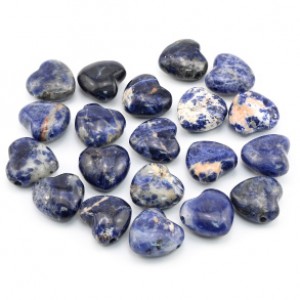 Бусины из содалита сердце 25*24мм, 1шт