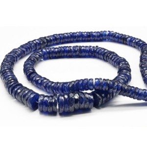 Бусины из сапфира диск на увеличение гр.6*2-11*3мм, 49см, 219 бусин, 79,2г