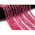 Бусины из циркона кубик гр.7*7мм цвет рубиновый, 39,5см, 53 бусин